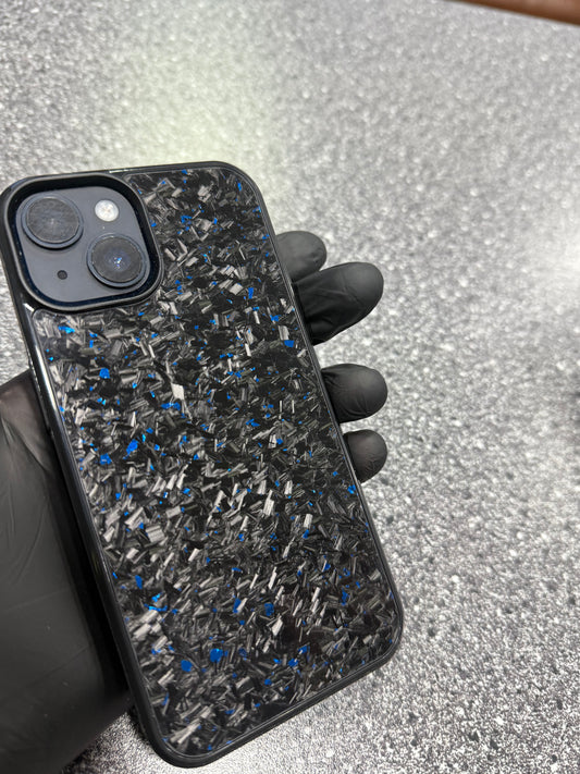 Blue Forged Carbon Phone Case