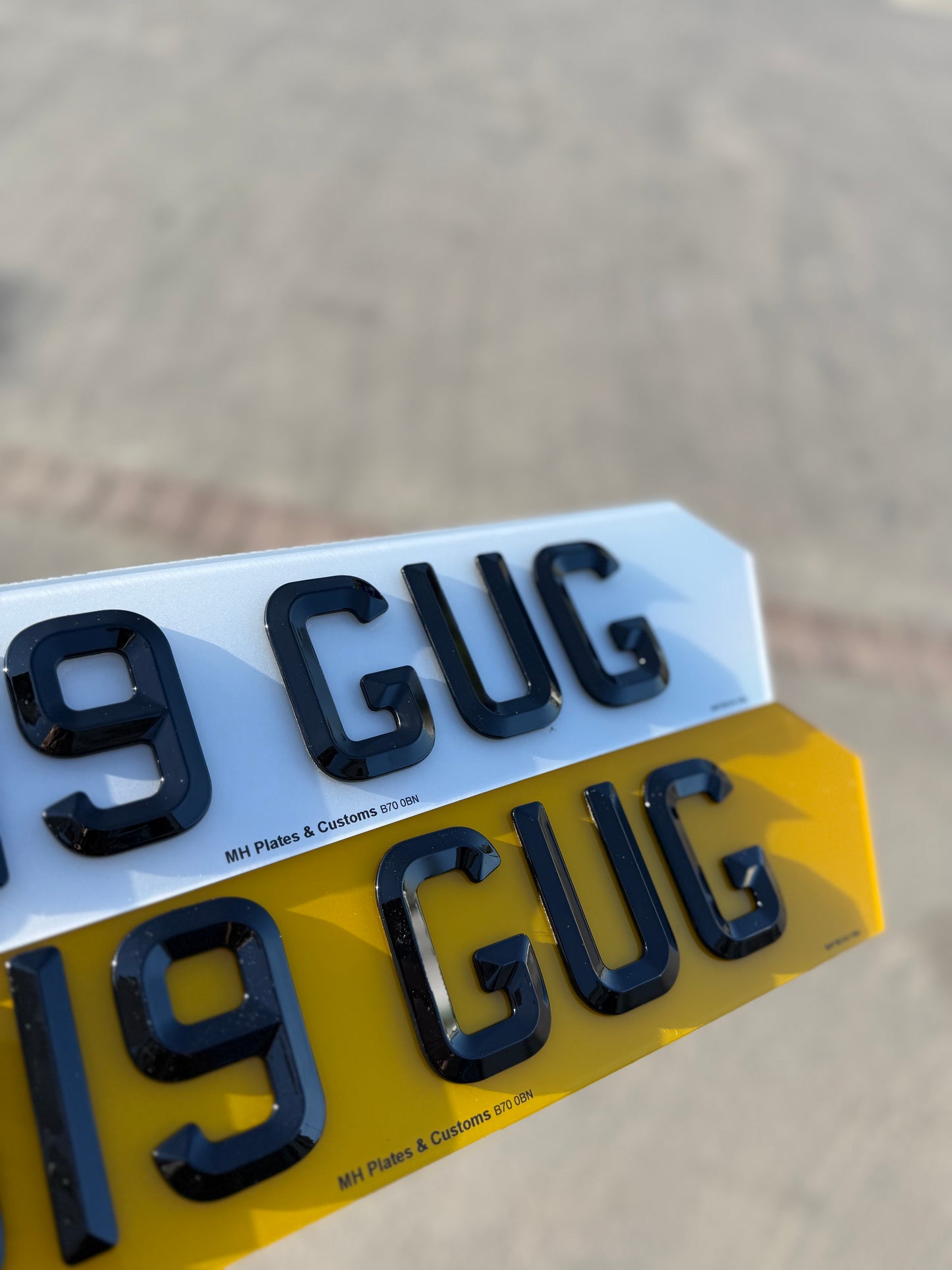 Bevelled 4D Number Plate