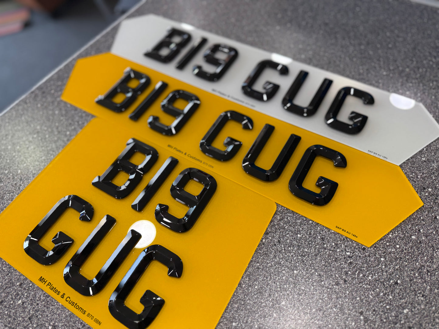 Bevelled 4D Number Plate