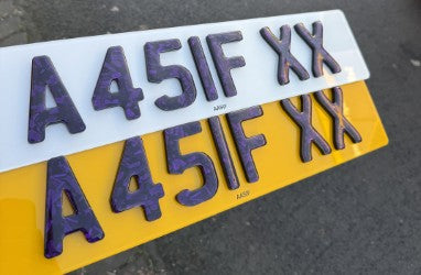 Purple Forged Carbon 4D Bold Gel Number Plate (NOT SUITABLE FOR ROAD USE)