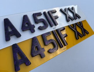 Purple Forged Carbon 4D Bold Gel Number Plate (NOT SUITABLE FOR ROAD USE)