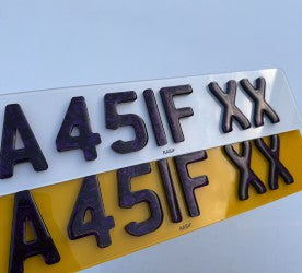 Purple Forged Carbon 4D Bold Gel Number Plate (NOT SUITABLE FOR ROAD USE)
