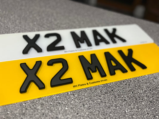 4D Flush Shadow Matte With Gloss Outline Number Plate