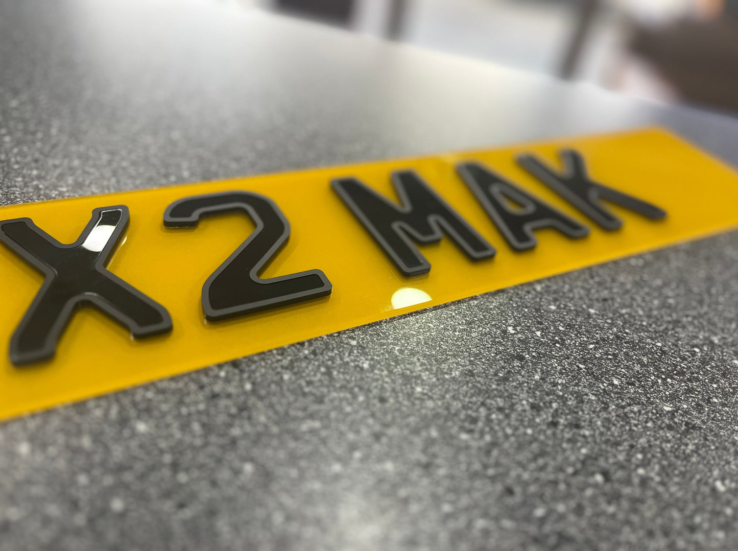 4D Flush Shadow Gloss With Matte Outline Number Plate