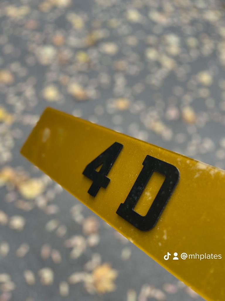 4D 3mm Number Plate