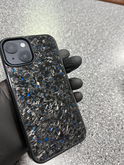 Blue Forged Carbon Phone Case
