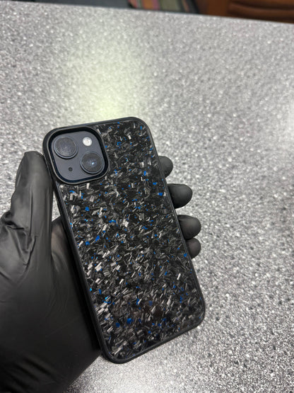 Blue Forged Carbon Phone Case