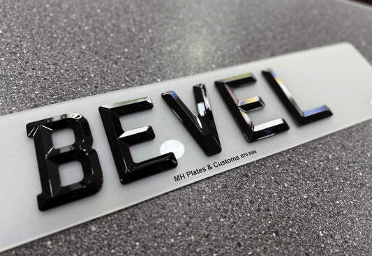 Bevelled 4D Number Plate