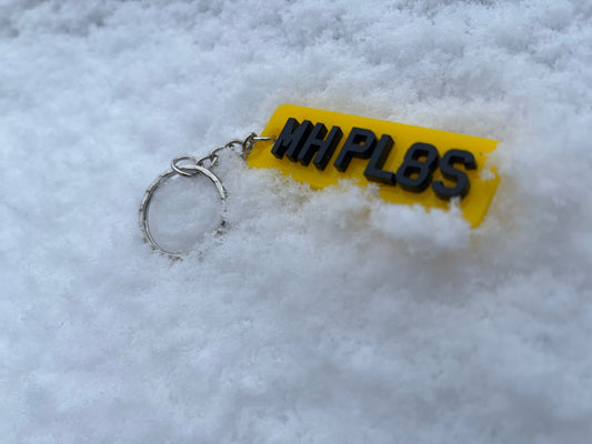 4D Number Plate Keyring